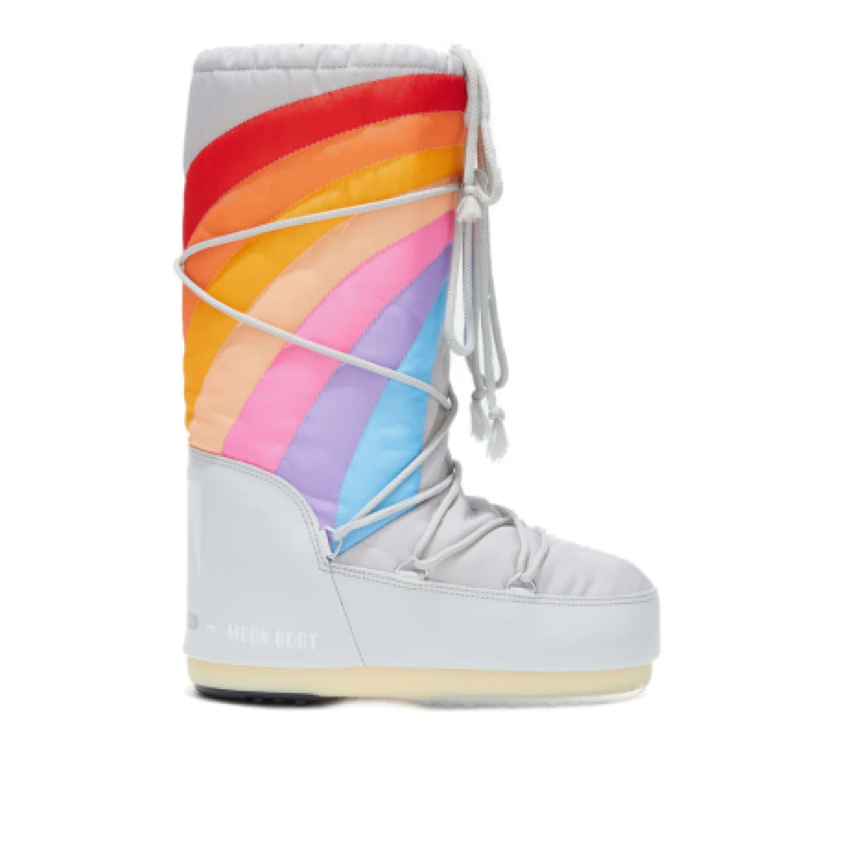 Dámske vysoké zimné topánky MOON BOOT ICON RAINBOW, 002 glacier blue-red · záber 1