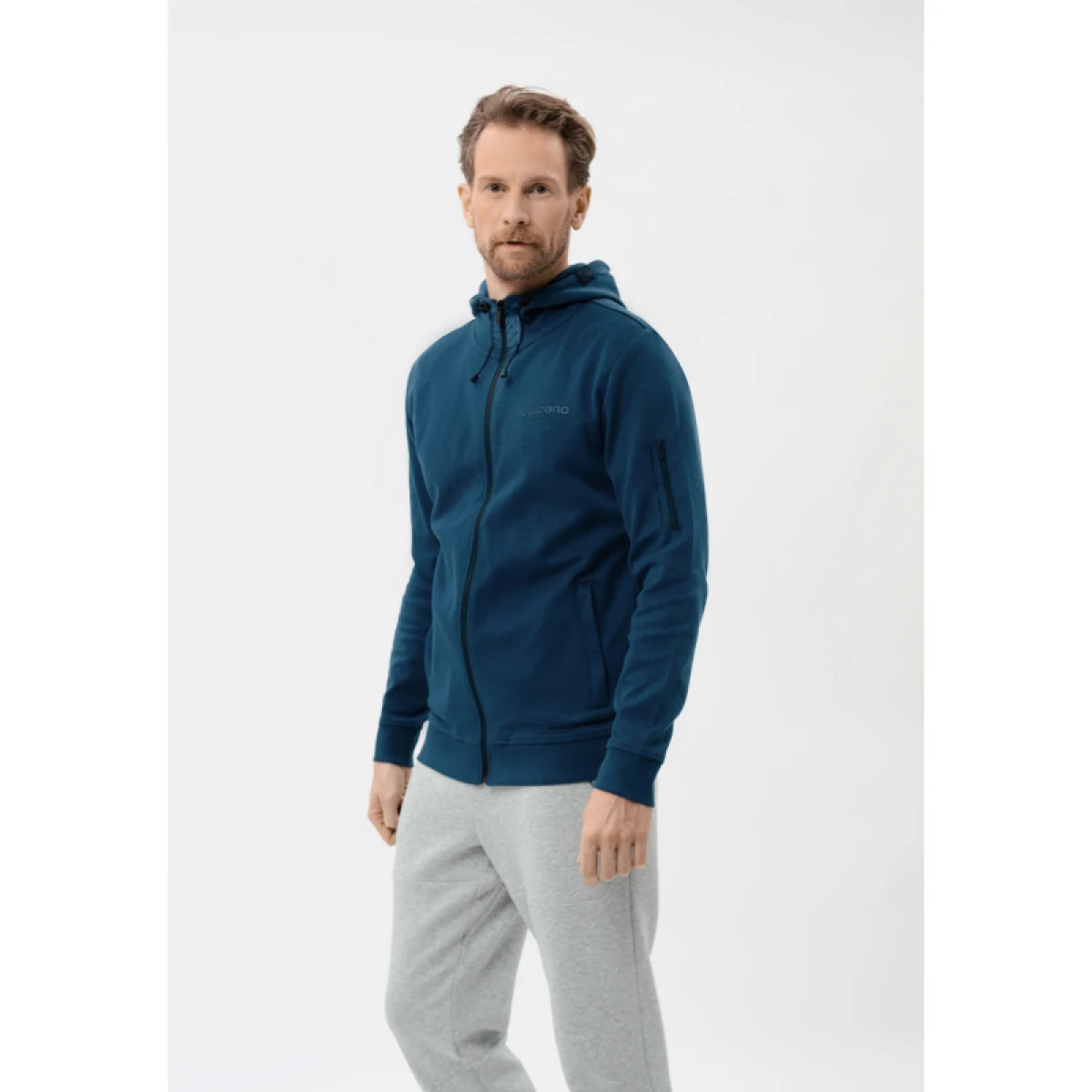Pánska mikina so zipsom VOLCANO PITER-601-BLUE · záber 2