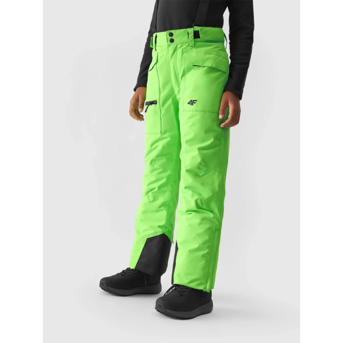 Chlapčenské lyžiarske nohavice 4F JUNIOR TROUSERS FNK-JAW23TFTRM360-41N-GREEN NEON · záber 2