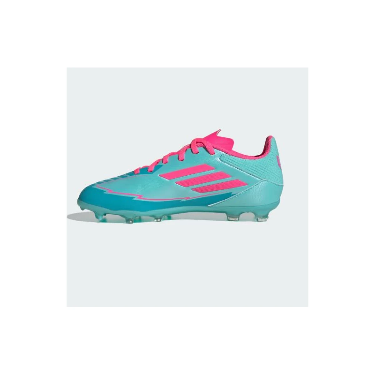 Chlapčenské futbalové kopačky outdoorové ADIDAS F50 League Messi Jr FG MG flash aqua lucid pink lucid cyan · záber 3