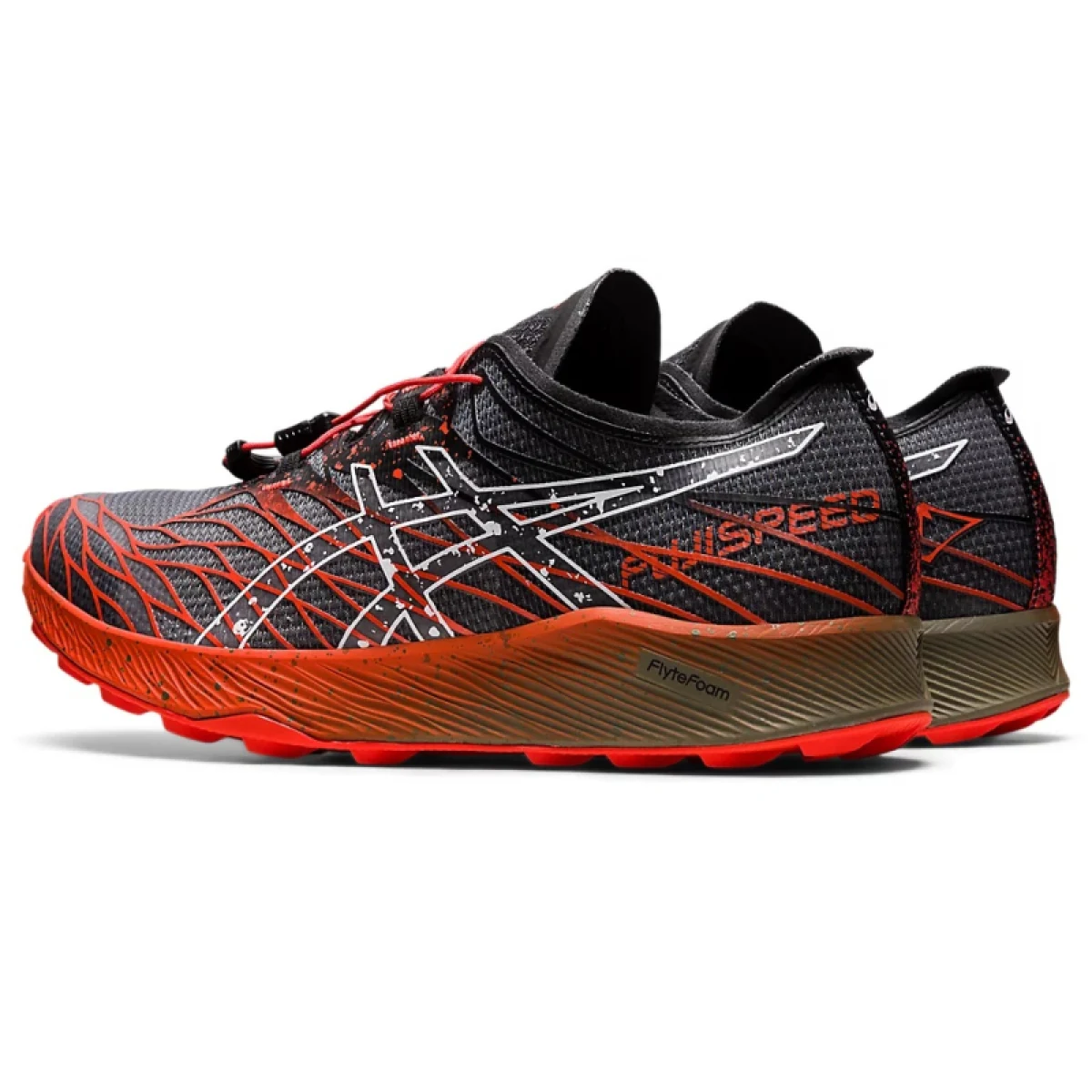 Pánska bežecká trailová obuv ASICS FujiSpeed black cherry tomato · záber 4
