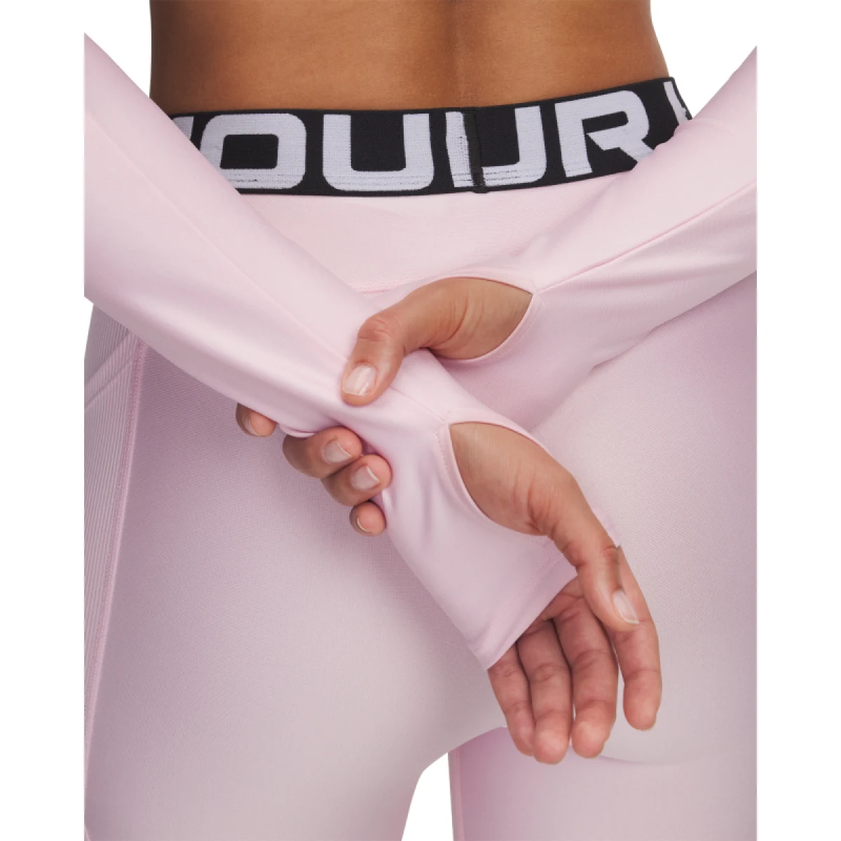 Dámske tréningové tričko s dlhým rukávom UNDER ARMOUR HeatGear Rib 1 4 Zip LS-PNK · záber 3