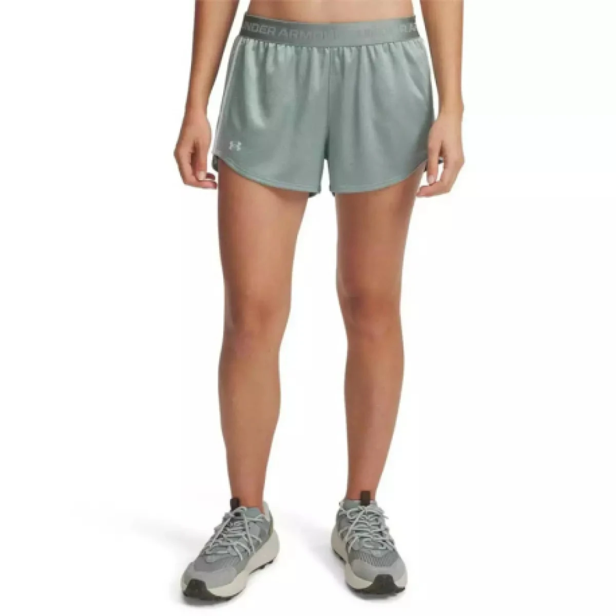 Dámske tréningové kraťasy UNDER ARMOUR Tech Play Up Shine Shorts-GRN · záber 1
