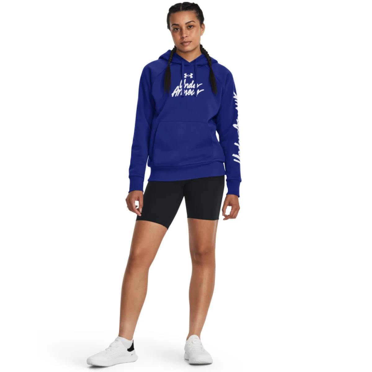 Dámska zateplená tréningová mikina s kapucňou UNDER ARMOUR UA Rival Fleece Graphic Hdy-Royal BLU · záber 4