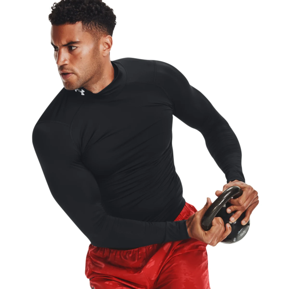 Pánske kompresné tričko s dlhým rukávom UNDER ARMOUR UA HG Armour Comp Mock LS-BLK · záber 2