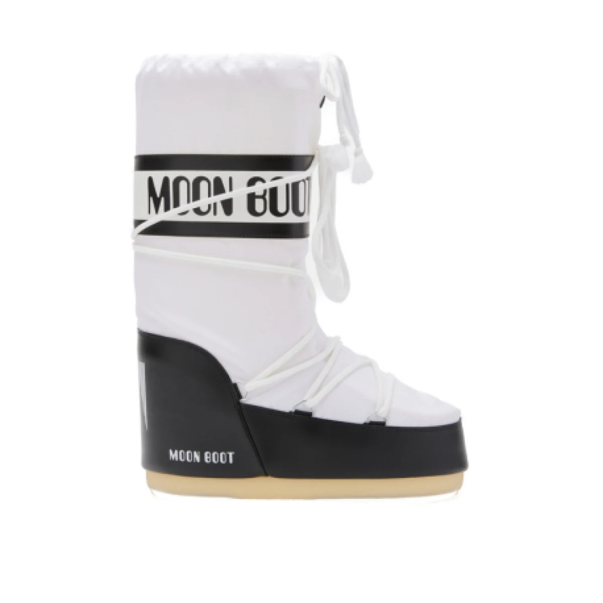 Juniorské vysoké zimné topánky MOON BOOT MB ICON NYLON JR, NA02 BLACK WHITE · záber 1