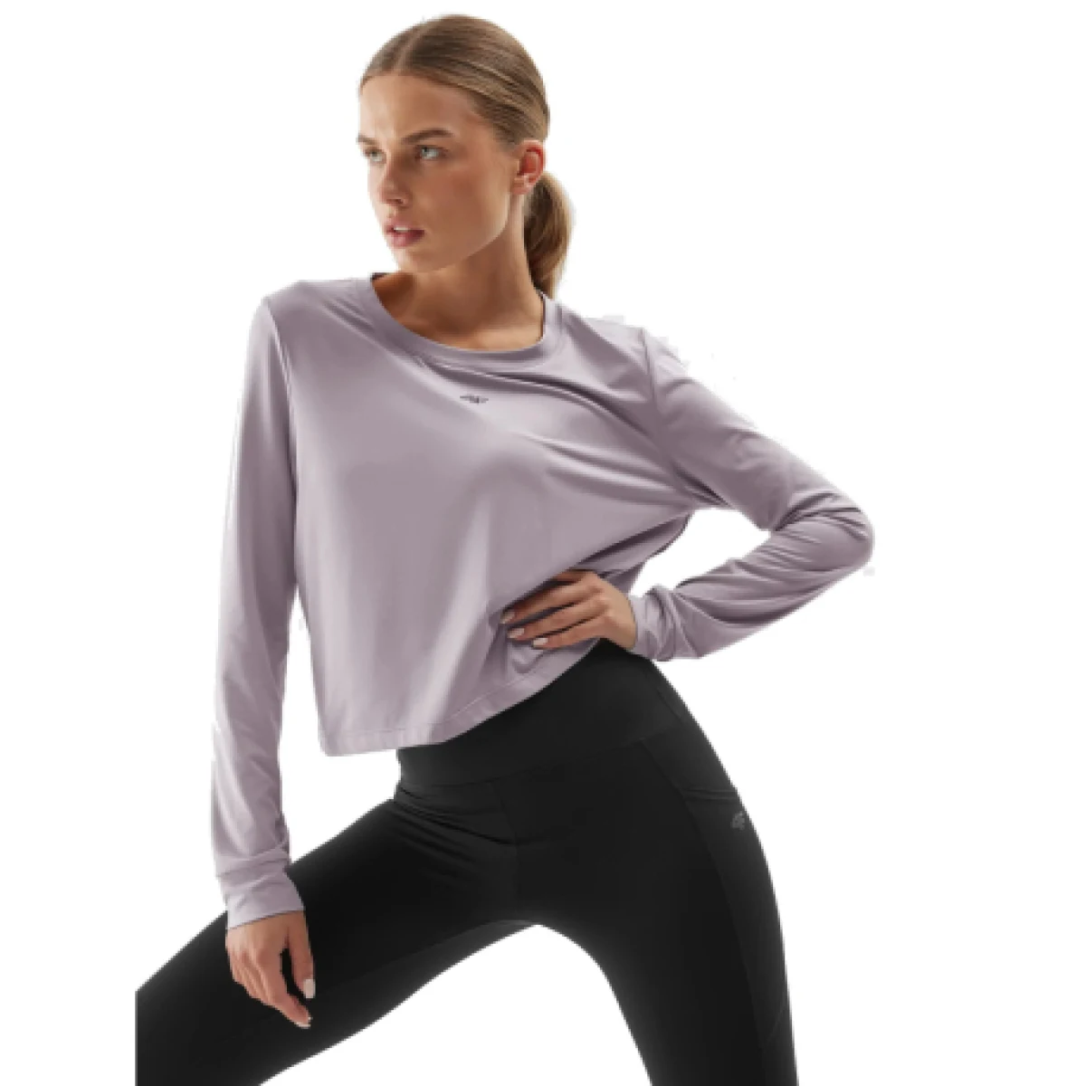 Dámske tréningové tričko s dlhým rukávom 4F LONGSLEEVE FNK-WAW23TFLOF187-25S-GREY · záber 1