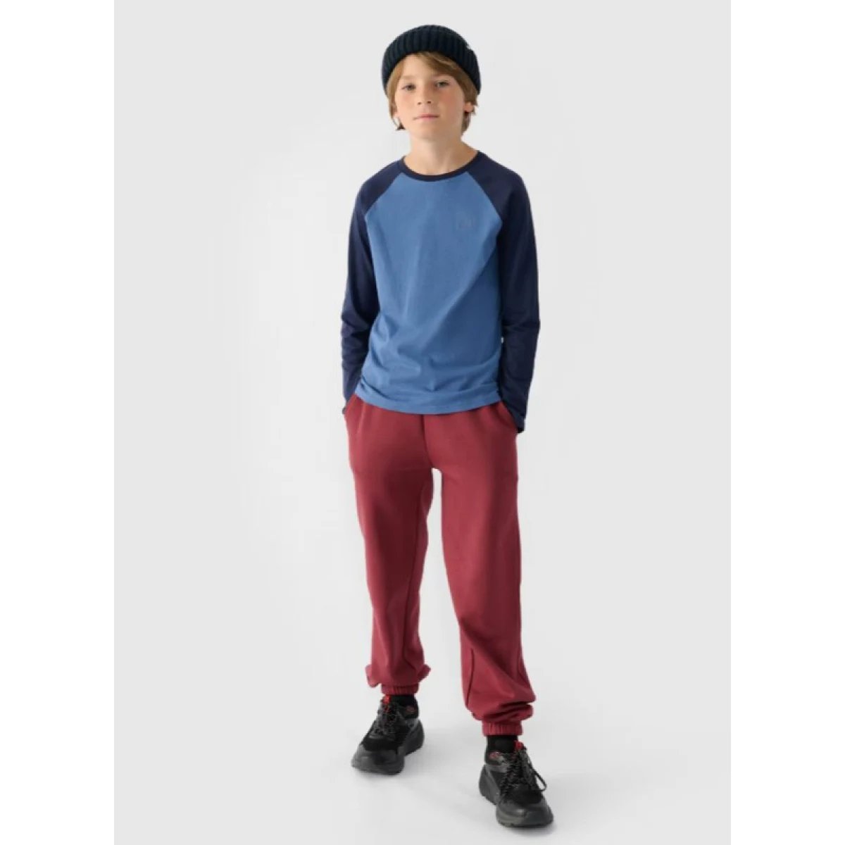 Chlapčenské tričko s dlhým rukávom 4F JUNIOR LONGSLEEVE-JWAW24TLONM293-32S-DENIM · záber 5