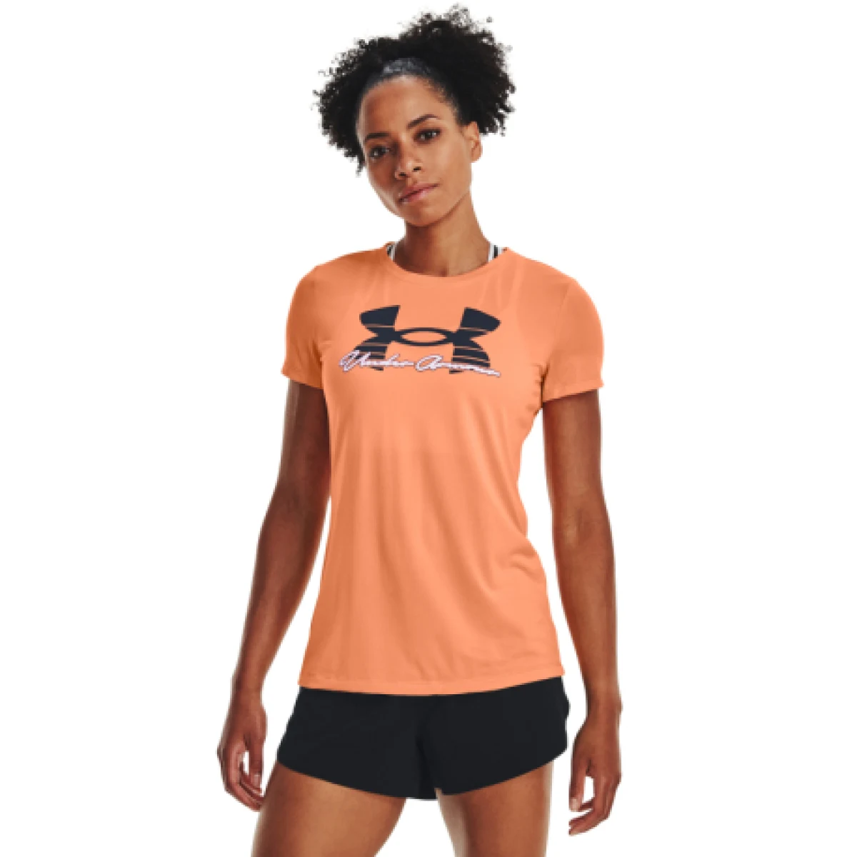 Dámske tréningové tričko s krátkym rukávom UNDER ARMOUR UA Tech Solid Script SSC-ORG · záber 1