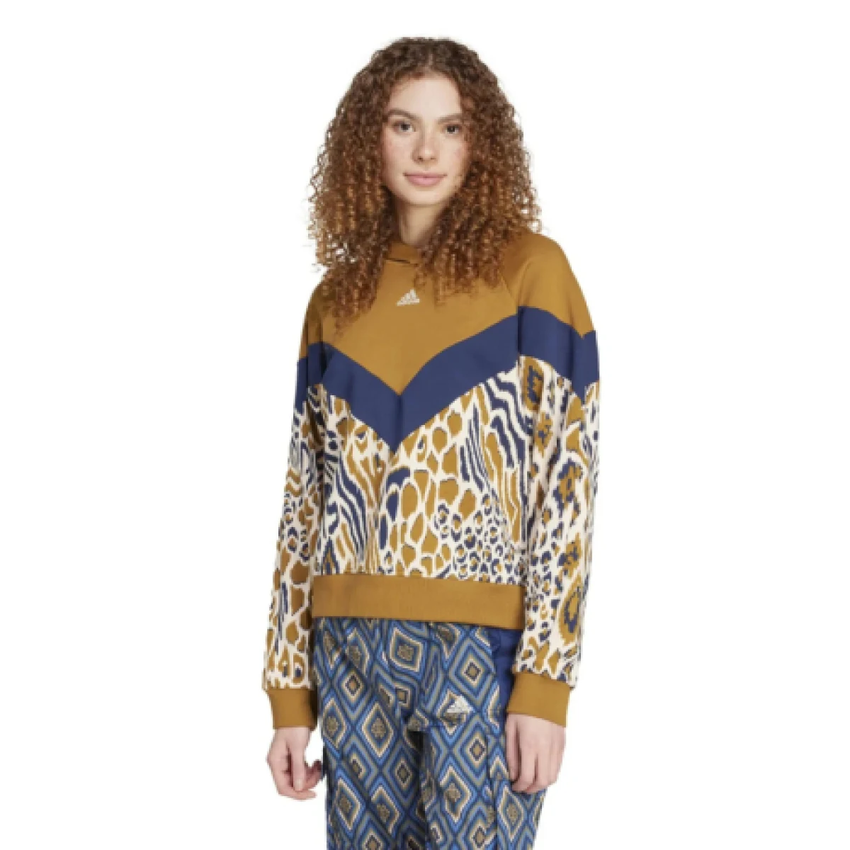 Dámska mikina s kapucňou ADIDAS FARM HOODIE-IV9738-Brown · záber 1
