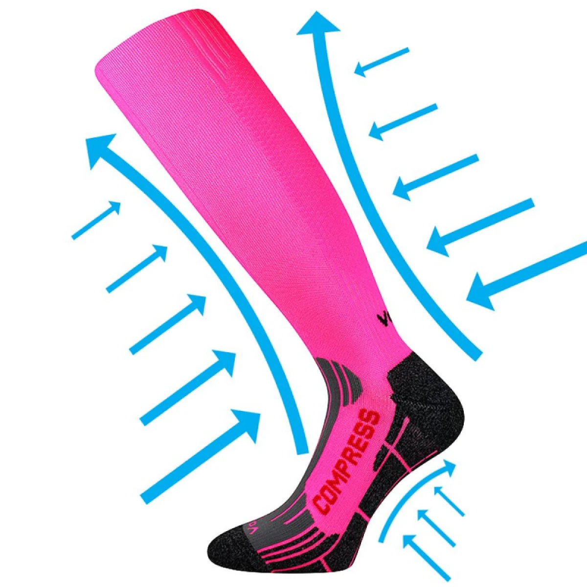 Dámske bežecké kompresné podkolienky VOXX 1 PACK-Flex-neon pink · záber 3