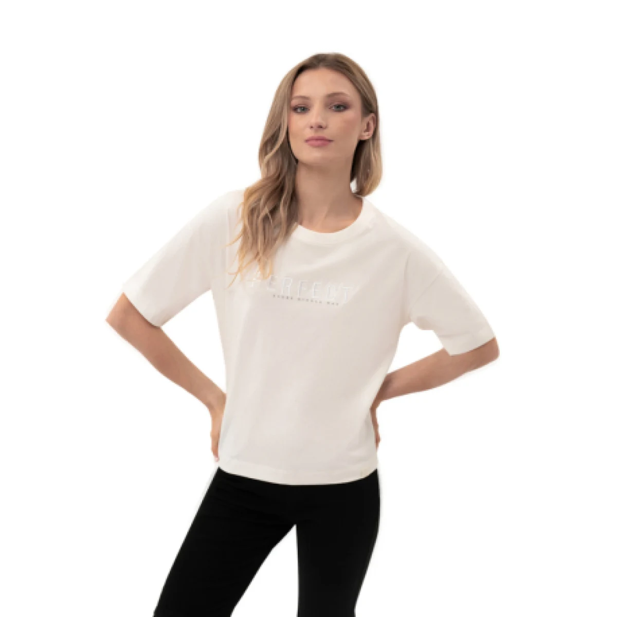 Dámske tričko s krátkym rukávom VOLCANO PERFECT-101-CREAM · záber 1