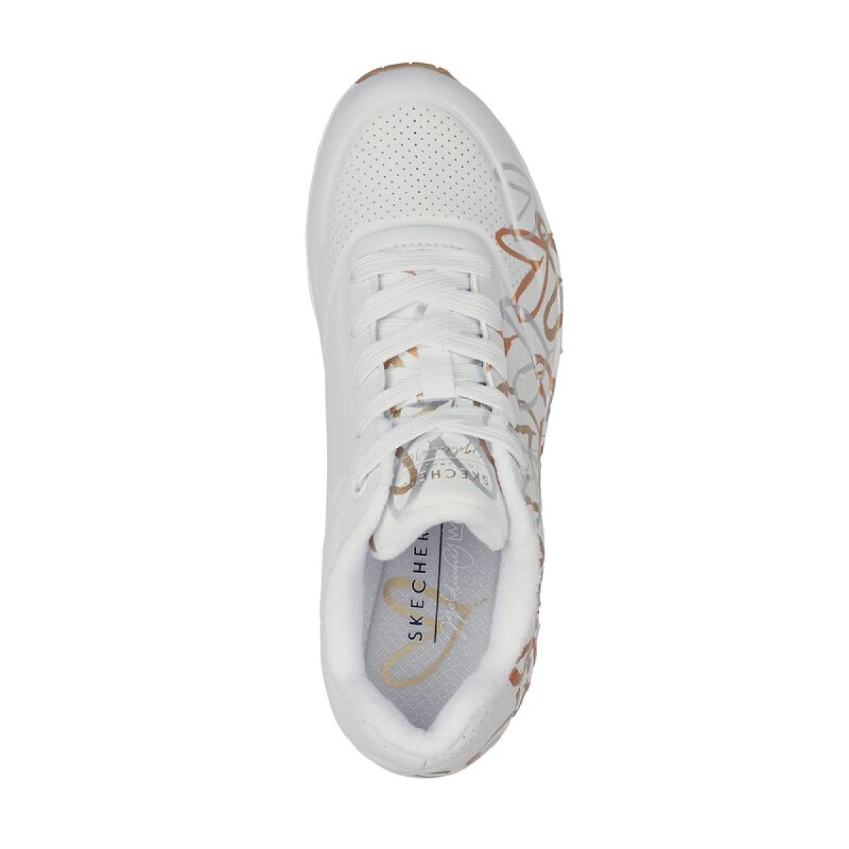 Dámska rekreačná obuv SKECHERS Uno Metallic Love W white gold · záber 4