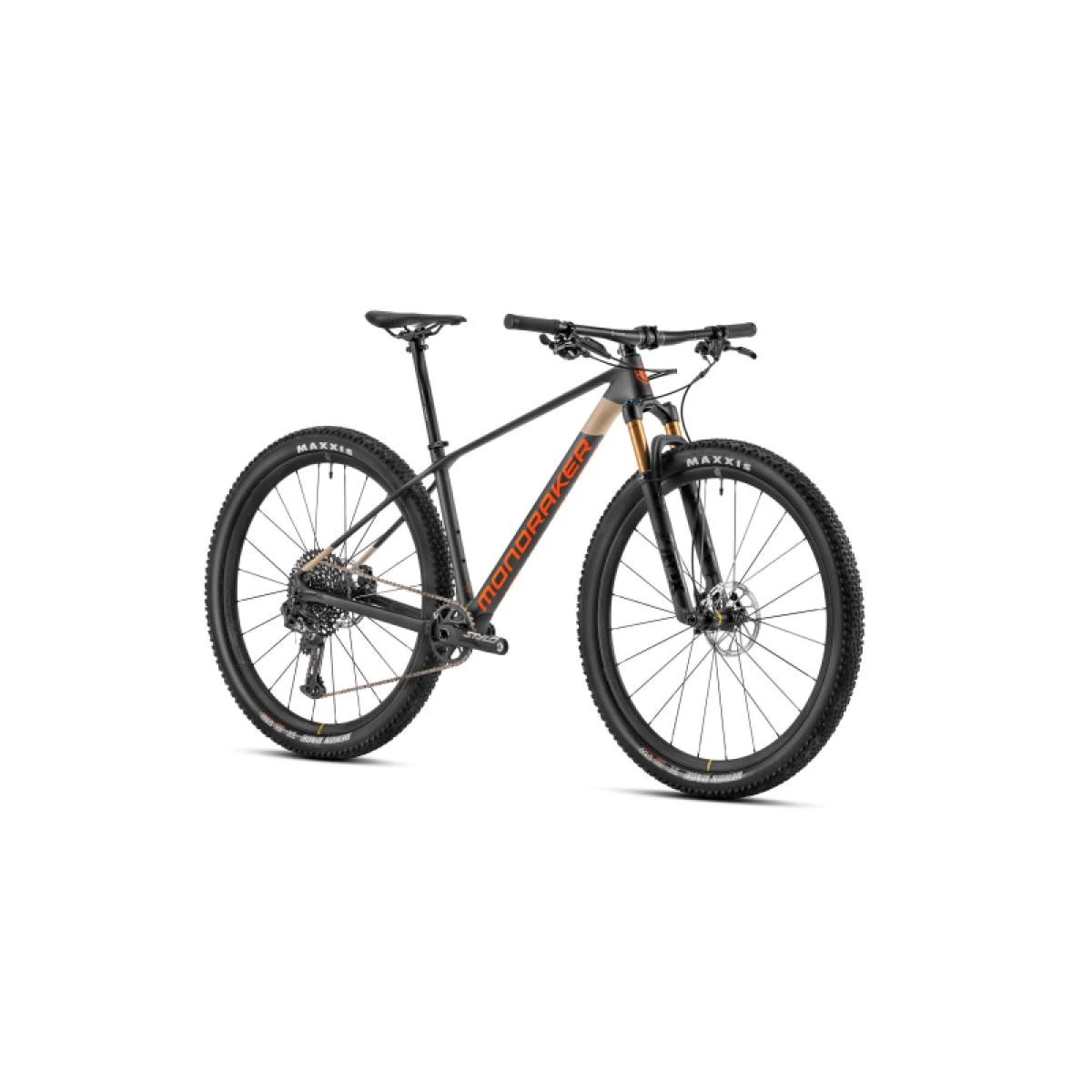 Horský bicykel MONDRAKER Podium Carbon R, translucent silver carbon desert grey orange · záber 2