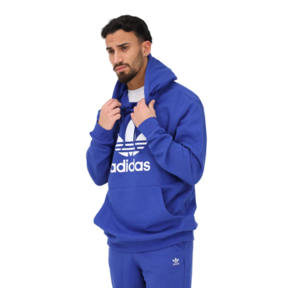 Pánska mikina s kapucňou ADIDAS ORIGINALS TREFOIL HOODY-Blue · záber 1
