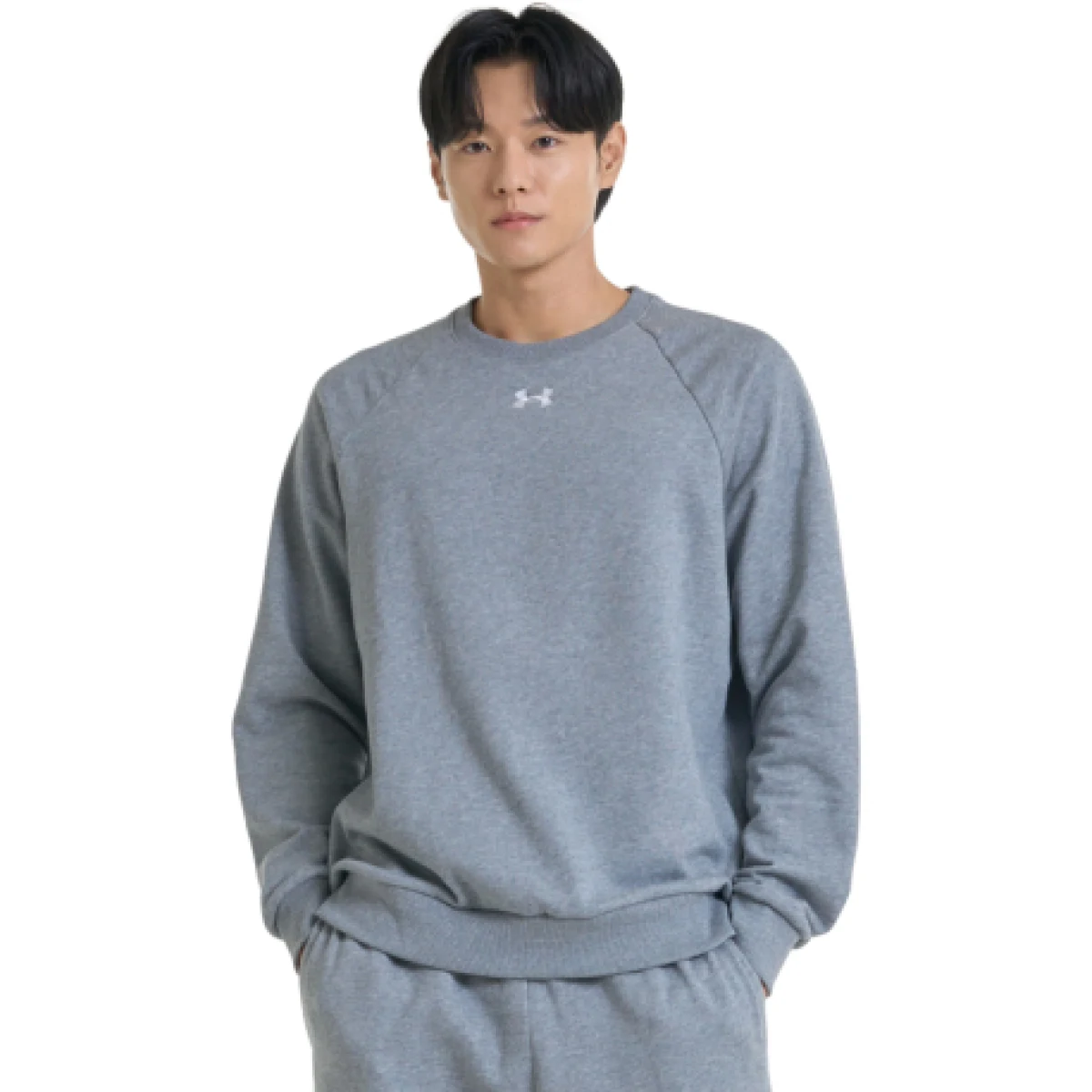 Pánska zateplená mikina UNDER ARMOUR UA Rival Fleece Crew-GRY I · záber 1
