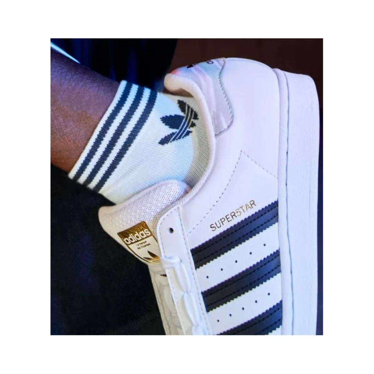Ponožky ADIDAS ORIGINALS 3-PACK - TREF ANK SCK HC WHITE BLACK · záber 4