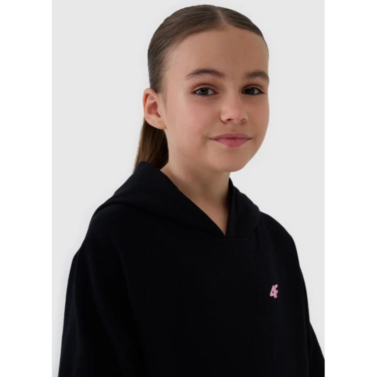 Dievčenská mikina s kapucňou 4F JUNIOR SWEATSHIRT F1478-20S-DEEP BLACK · záber 2