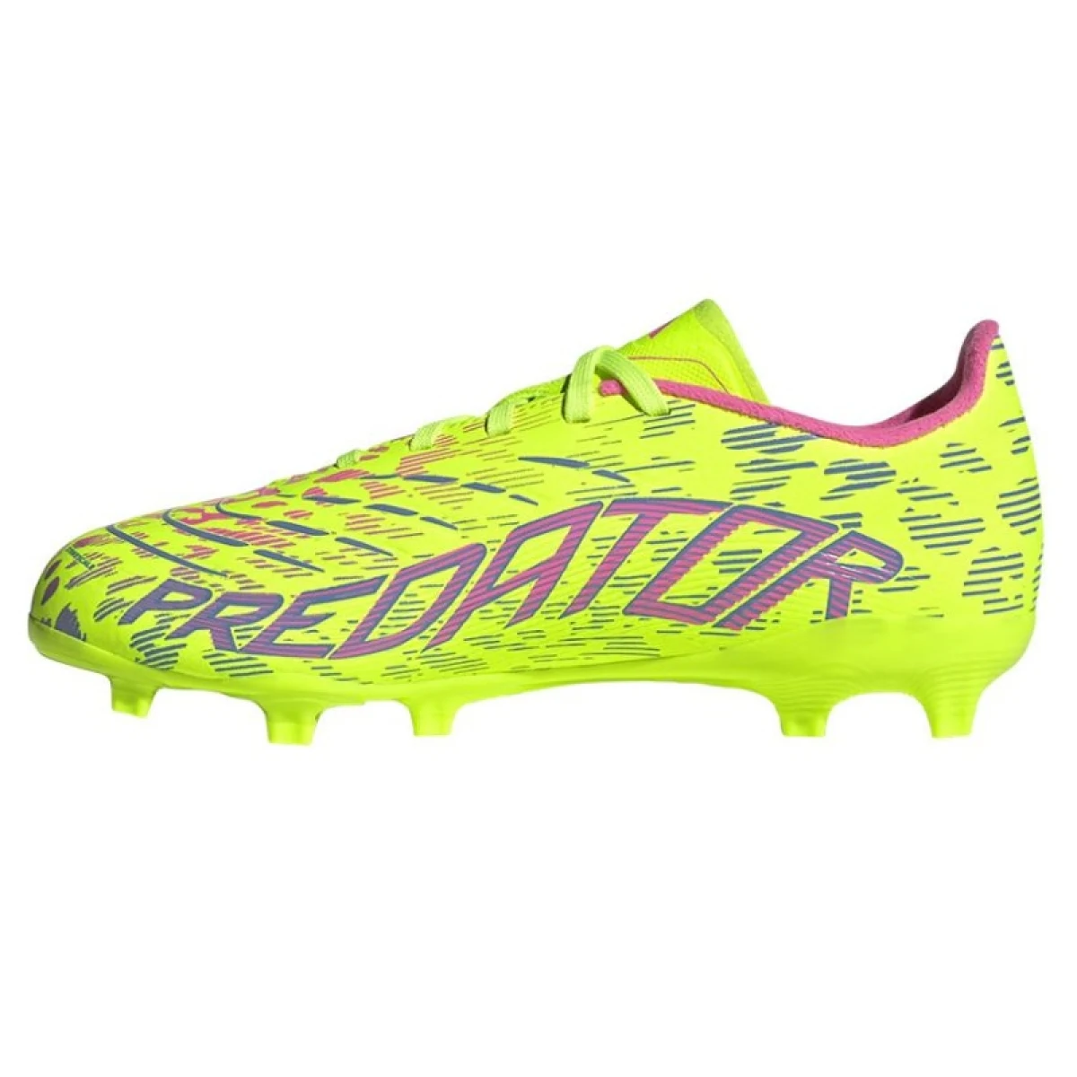Chlapčenské futbalové kopačky outdoorové ADIDAS Predator League Jr FG lucid lemon blue fusion lucid pink · záber 2