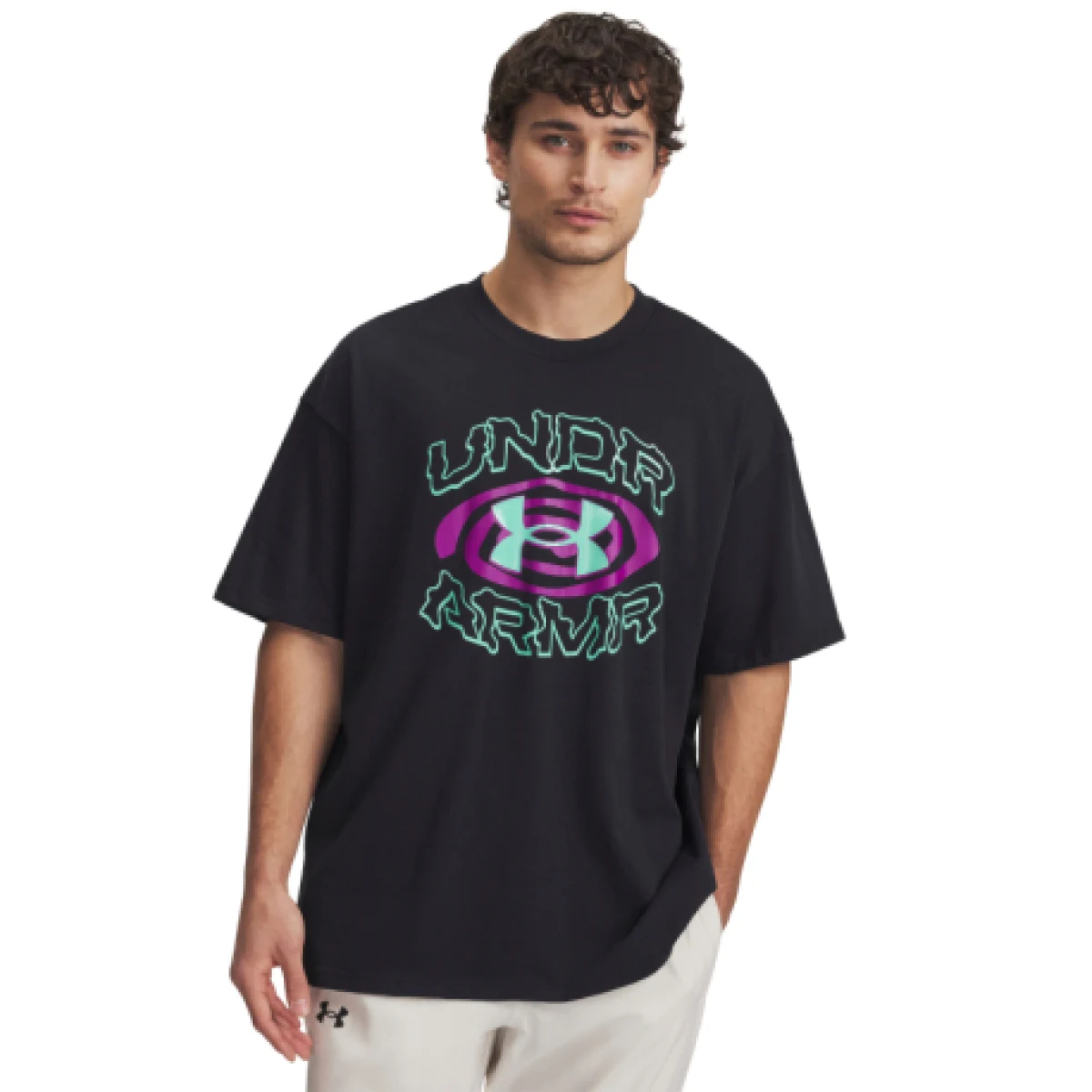 Pánske tričko s krátkym rukávom UNDER ARMOUR UA M HWT Hoops Hoopnotic SS-BLK · záber 1