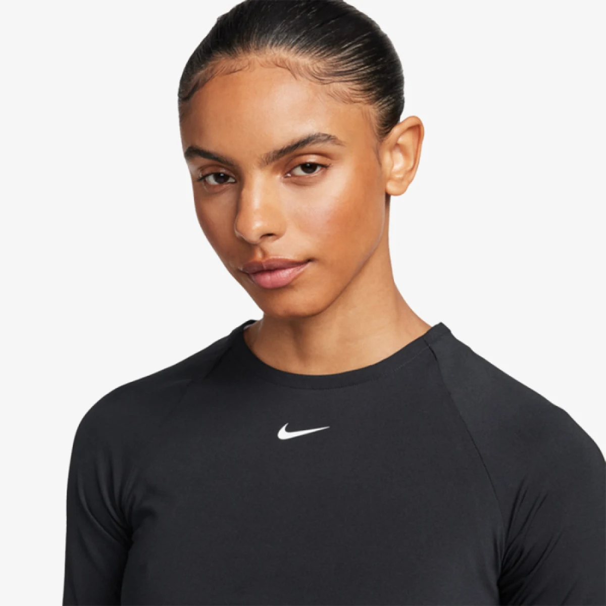 Dámske tréningové tričko s dlhým rukávom NIKE PRO DF 365 CROP LS-010 BLACK WHITE · záber 4
