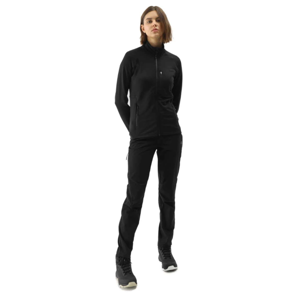 Dámska turistická mikina so zipsom 4F SWEATSHIRT FNK-4FWSS24TFSWF316-21S-BLACK · záber 4