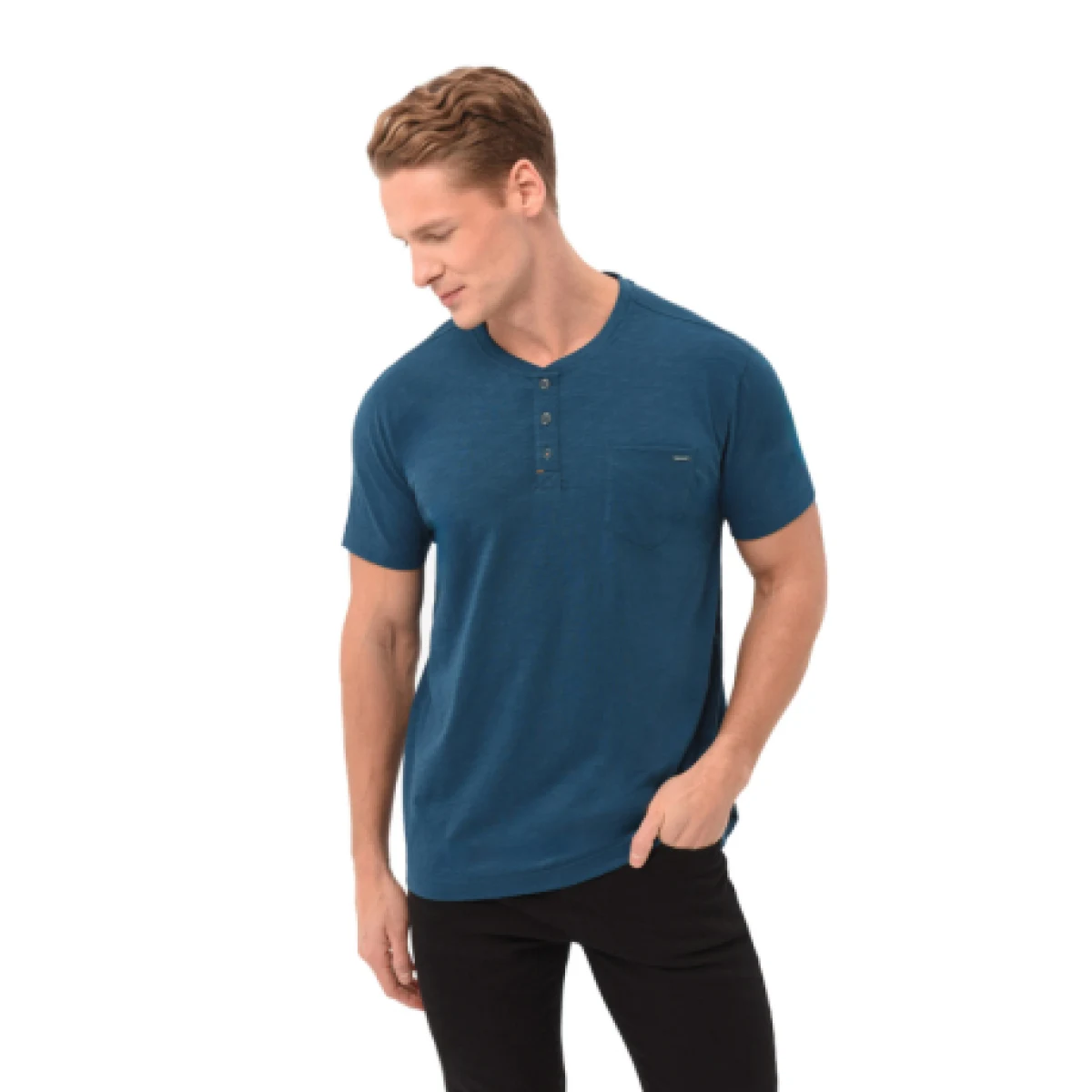 Pánske tričko s krátkym rukávom VOLCANO HUBRIS-603-TURQUOISE · záber 1