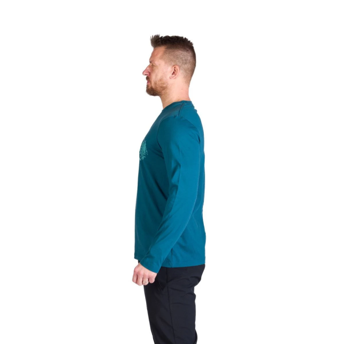 Pánske turistické tričko s dlhým rukávom NORTHFINDER STEWART-526inkblue · záber 3