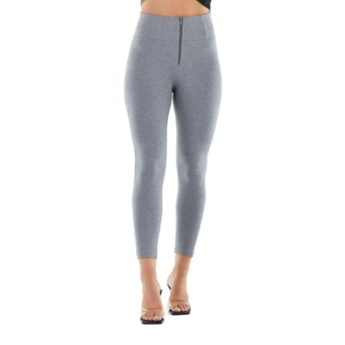 Dámske jeggings nohavice FREDDY WR.UP® superskinny push up 7 8 trousers with high waist and zip-Grey · záber 1