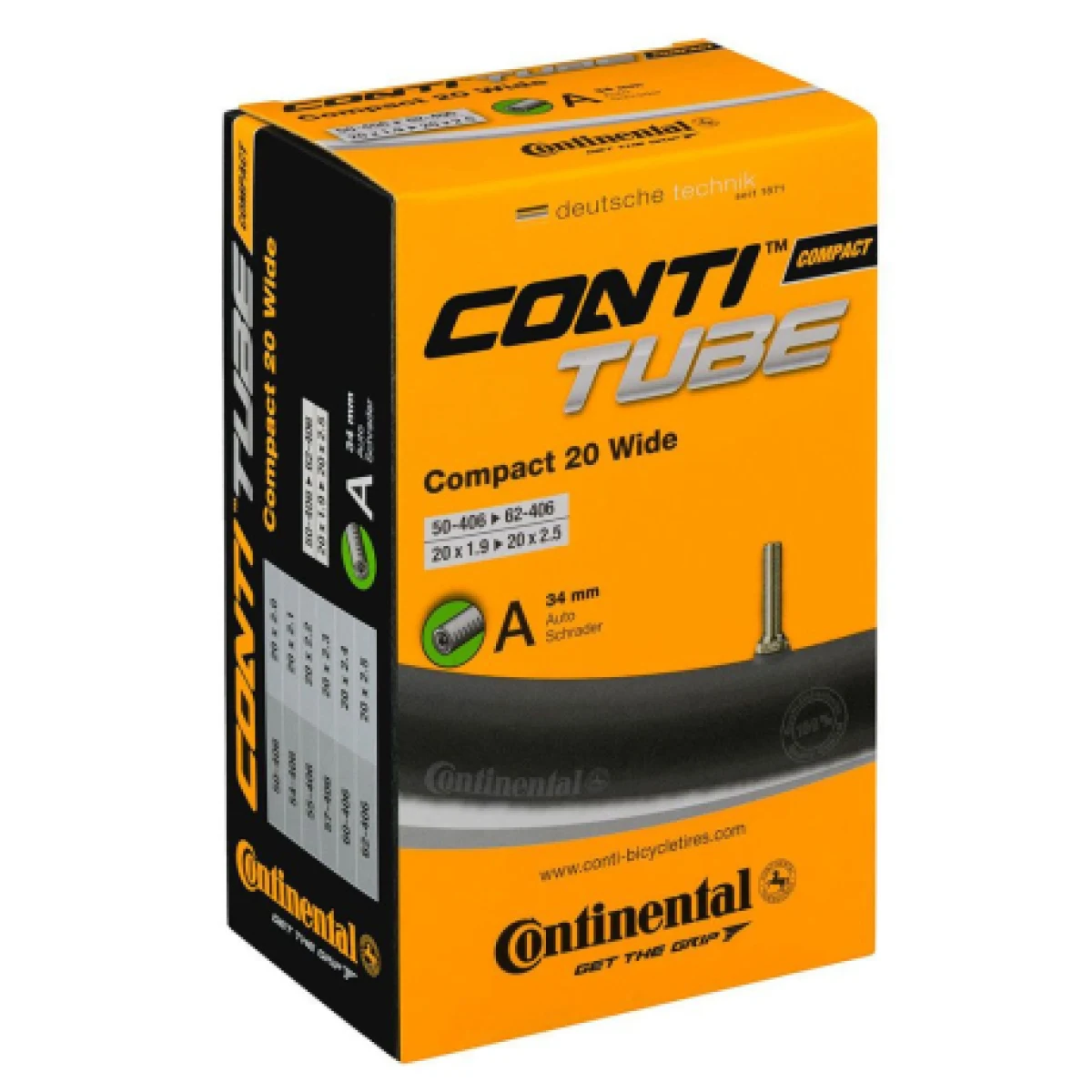 Duša na bicykel CONTINENTAL Compact 20 Wide - ventil AV34 · záber 1