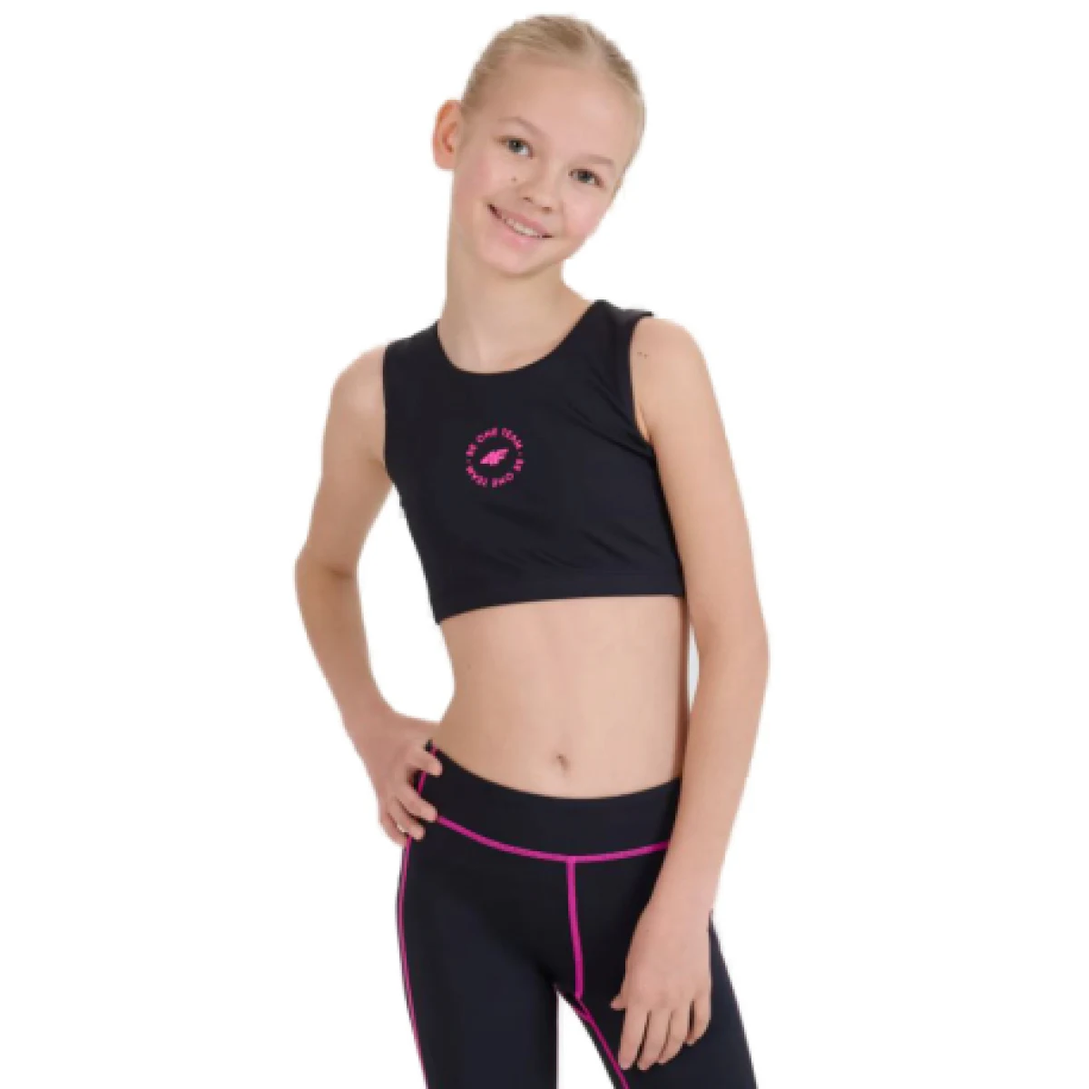 Dievčenská tréningová športová podprsenka 4F JUNIOR SPORT BRA F148-20S-DEEP BLACK · záber 1