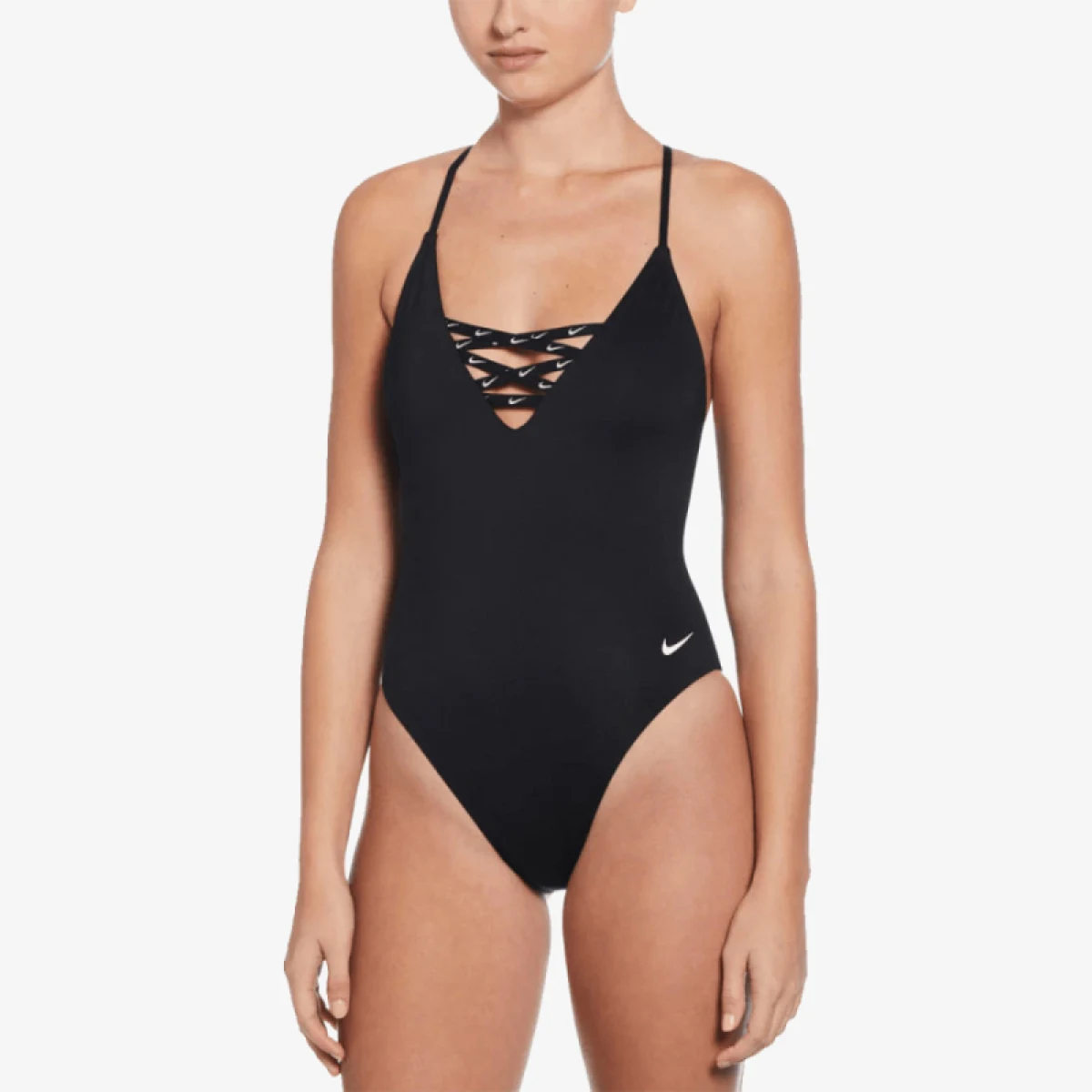 Dámske plavecké jednodielne plavky NIKE SWIM SNEAKERKINI 2.0 BLACK-BLACK · záber 2