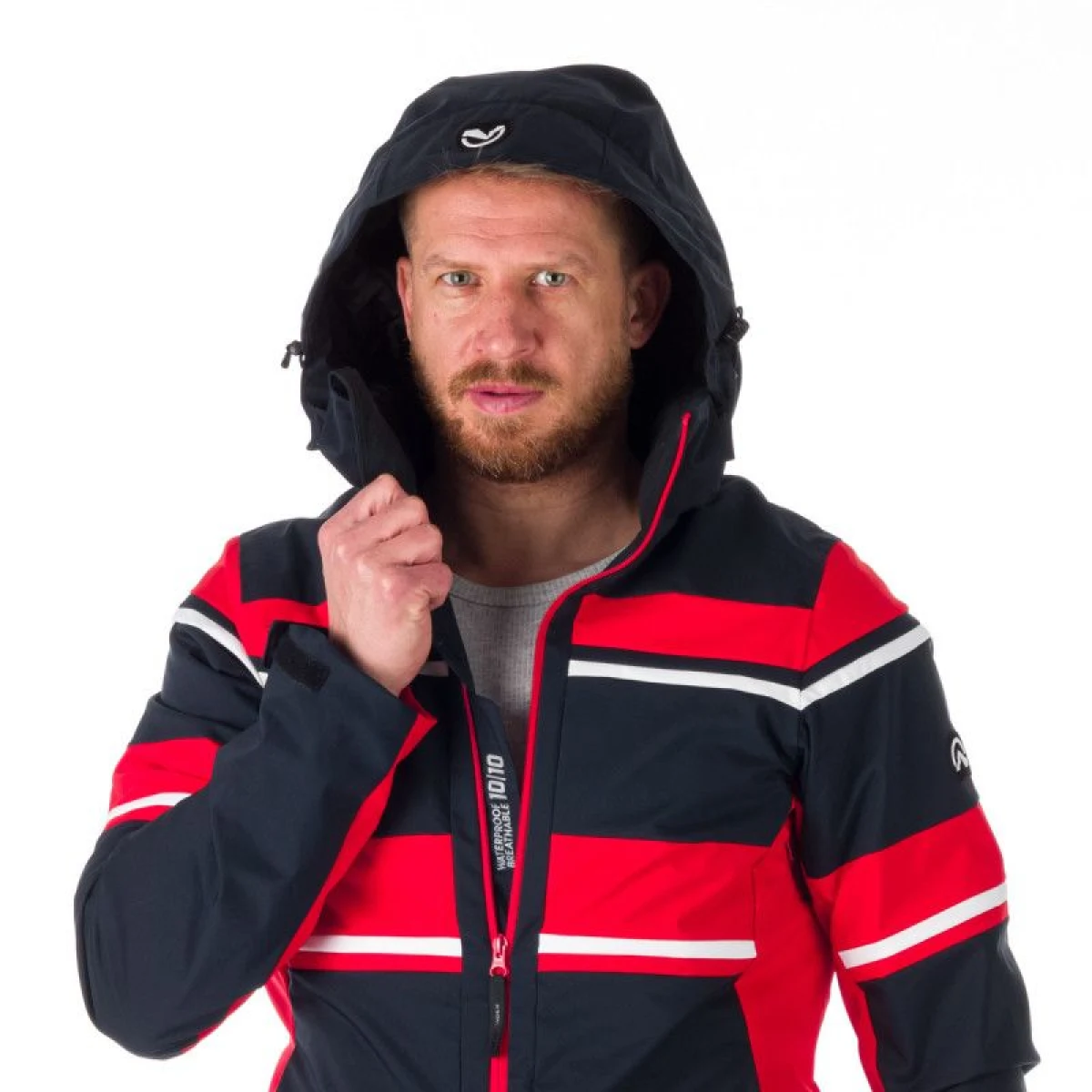 Pánska lyžiarska bunda NORTHFINDER BERNARD-277-blackred · záber 5