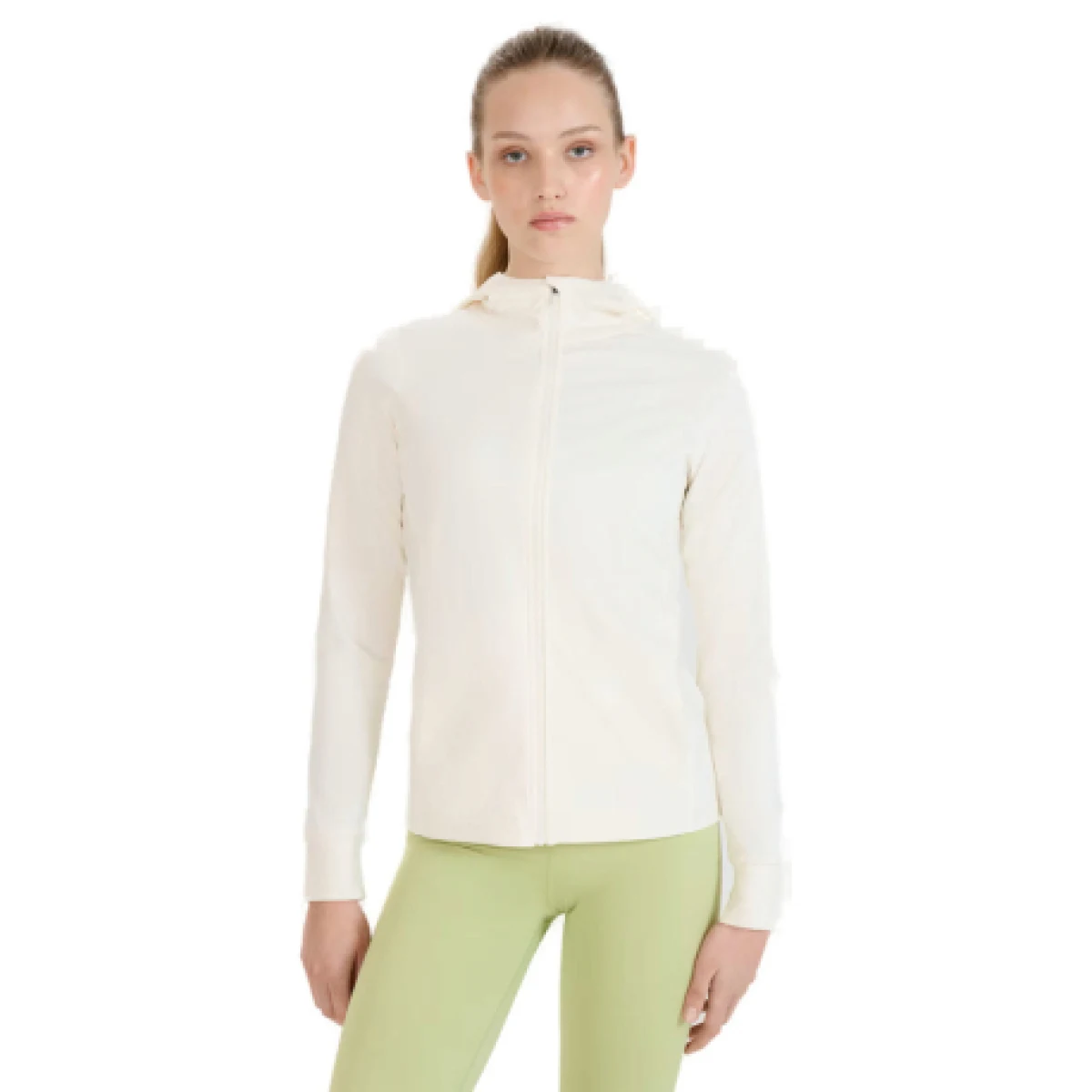 Dámska tréningová mikina so zipsom 4F SWEATSHIRT FNK F467-11S-OFF WHITE · záber 1