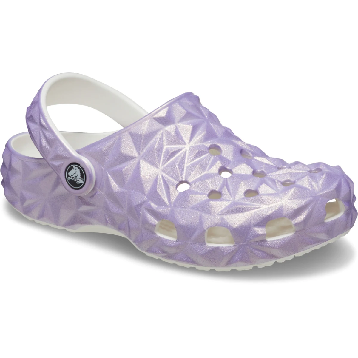 Dievčenské kroksy (rekreačná obuv) CROCS Classic Iridescent Geo CGK white · záber 3