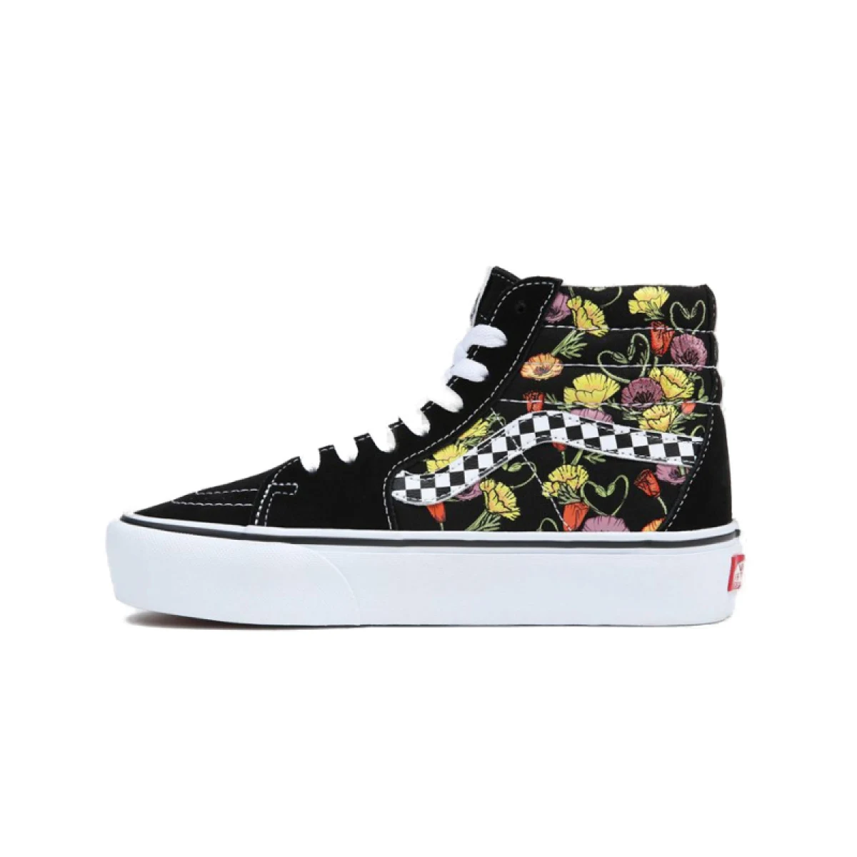 Dámska vychádzková obuv VANS UA SK8-HI Platform 2.0 poppy checkerboard black multi · záber 2