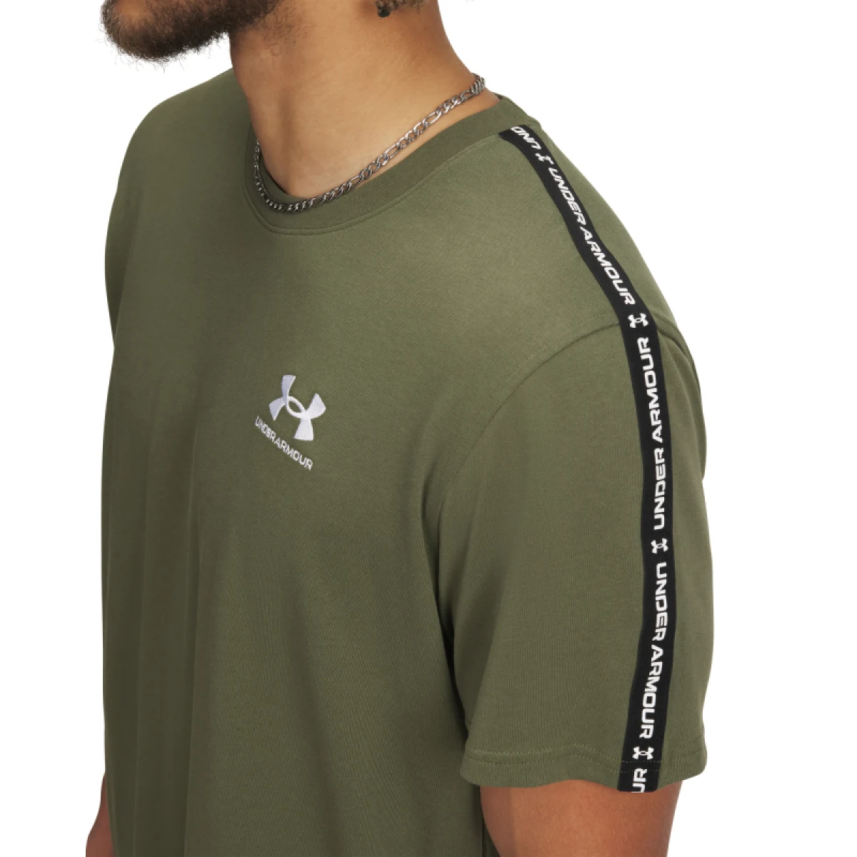 Pánske tričko s krátkym rukávom UNDER ARMOUR UA Icon HWT Tee Taping-GRN · záber 3