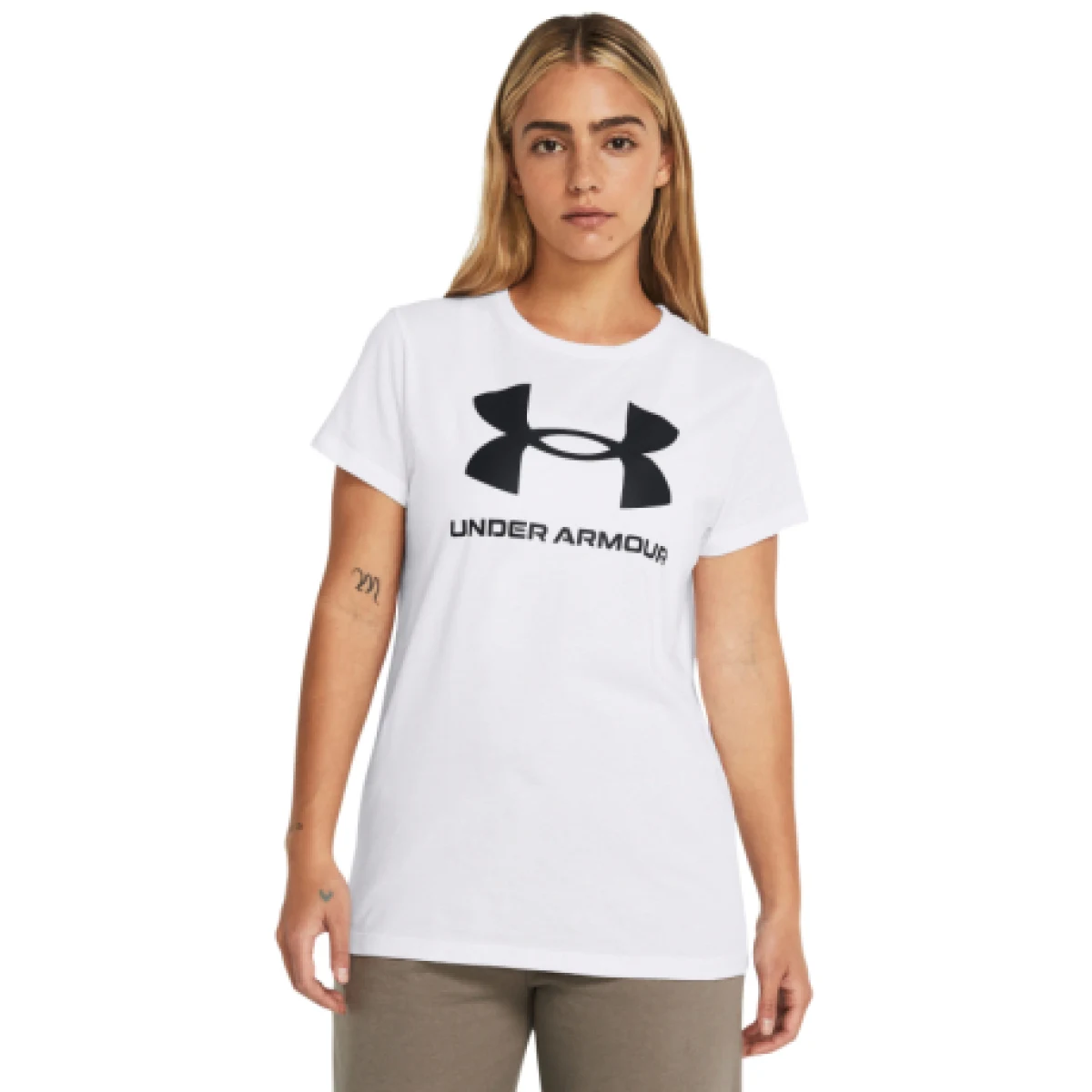 Dámske tričko s krátkym rukávom UNDER ARMOUR UA Rival Logo SS-WHT · záber 1