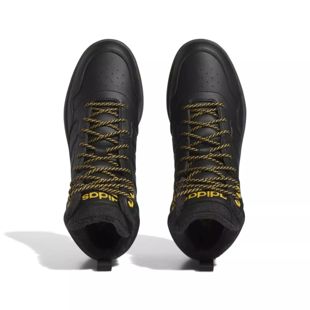 Pánske členkové zimné topánky ADIDAS Hoops 3.0 Mid WTR core black core black preloved yellow · záber 4
