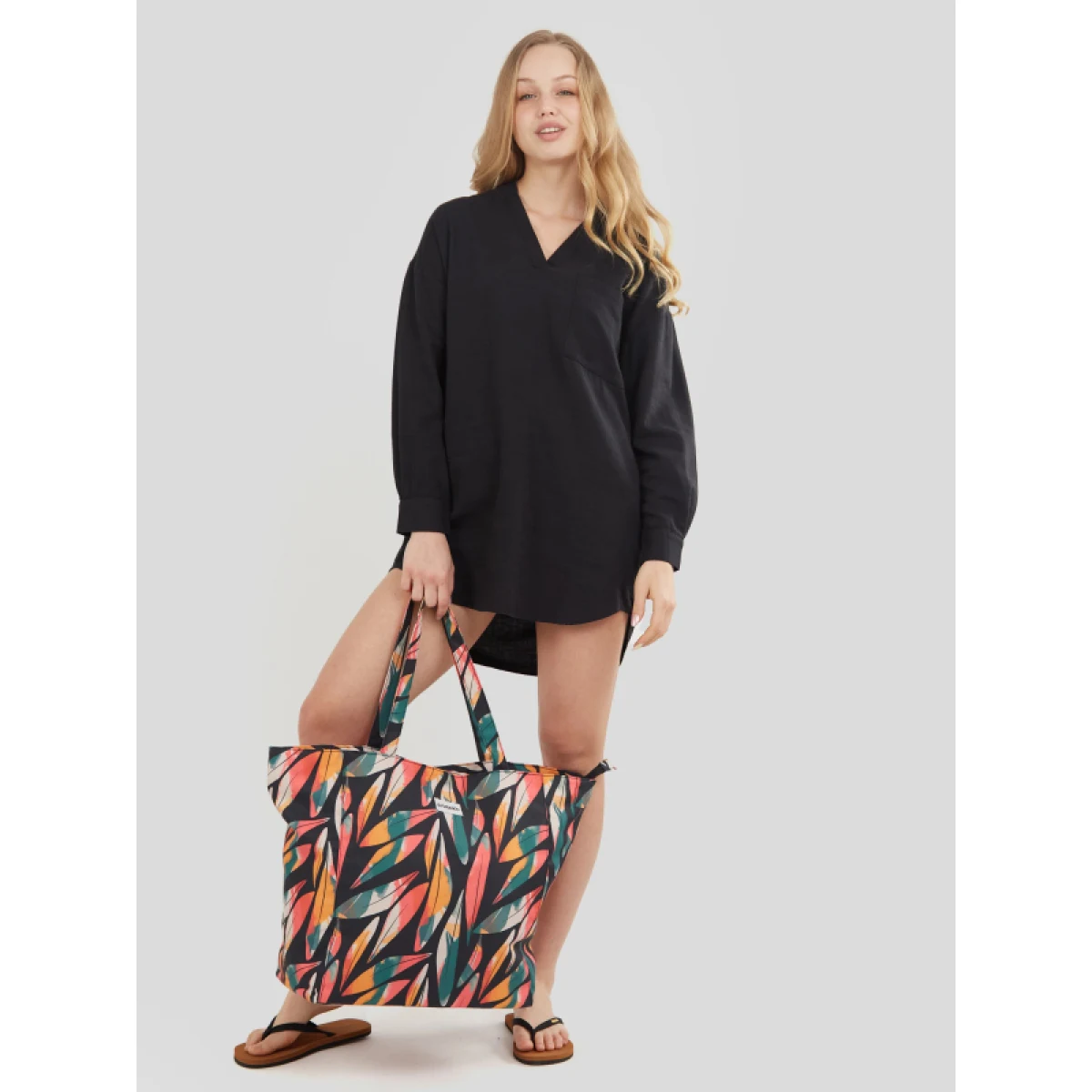 Dámska košeľa s dlhým rukávom FUNDANGO Athene Cover-up-890-black · záber 5