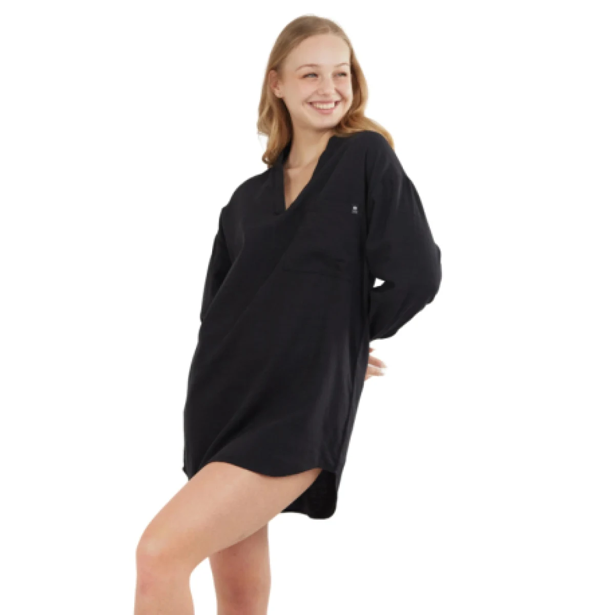 Dámska košeľa s dlhým rukávom FUNDANGO Athene Cover-up-890-black · záber 1