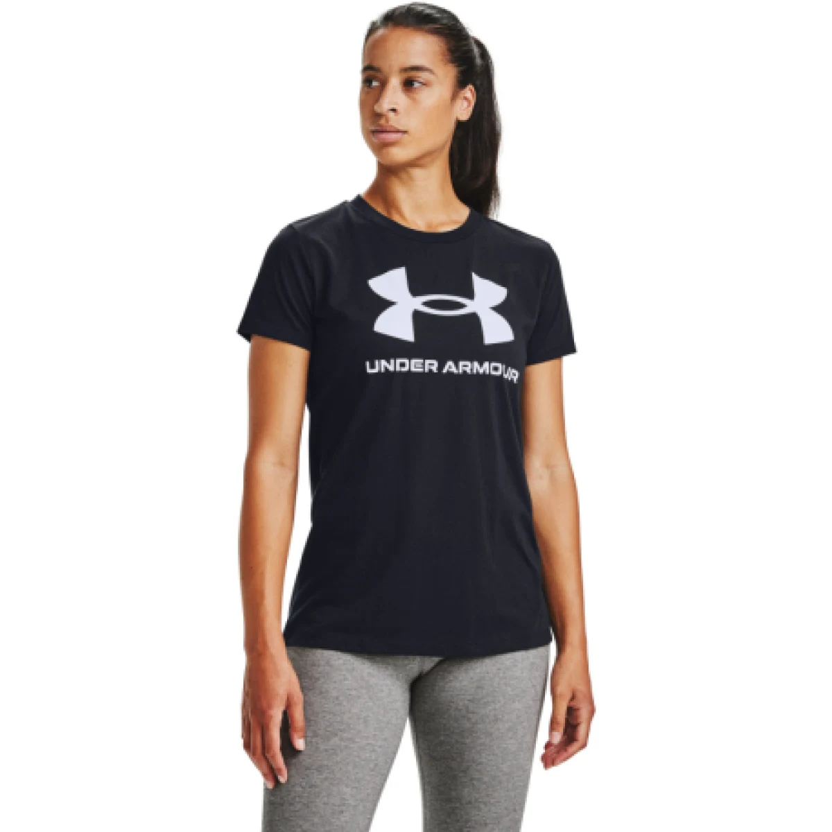 Dámske tričko s krátkym rukávom UNDER ARMOUR Live Sportstyle Graphic SSC-BLK · záber 1