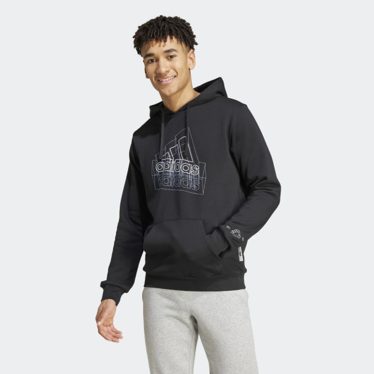 Pánska mikina s kapucňou ADIDAS M TECH BOS H-IW2636-Black · záber 2