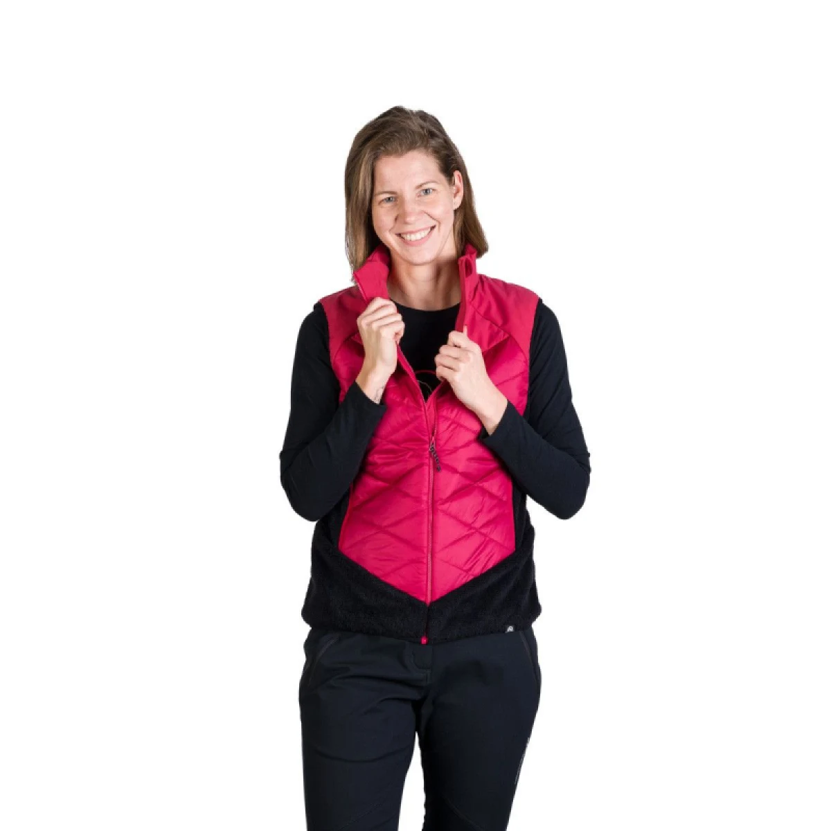 Dámska turistická vesta NORTHFINDER MARIANNE-577cherryblack · záber 2