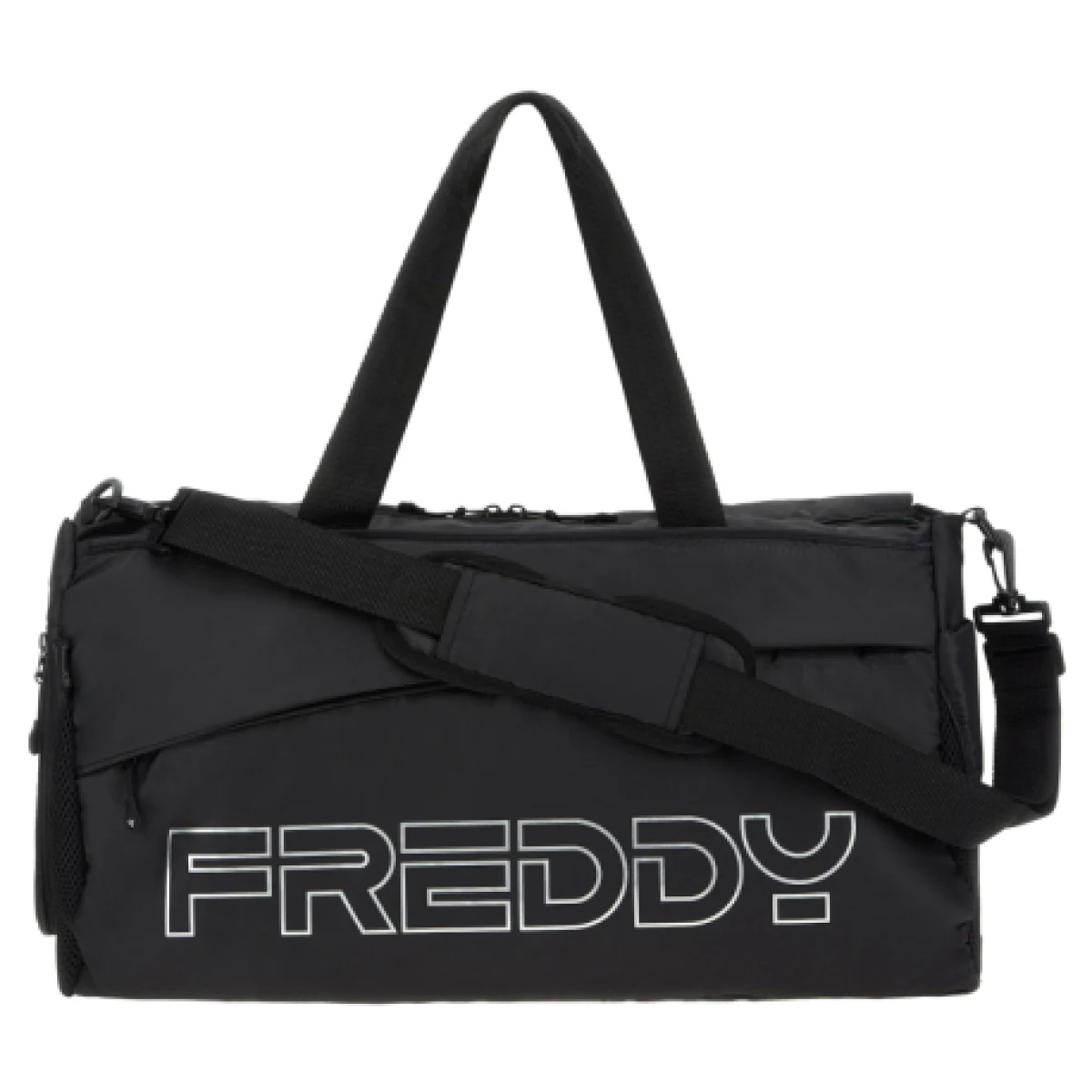 Dámska cestovná taška FREDDY Duffel bag with maxi print-Black · záber 1