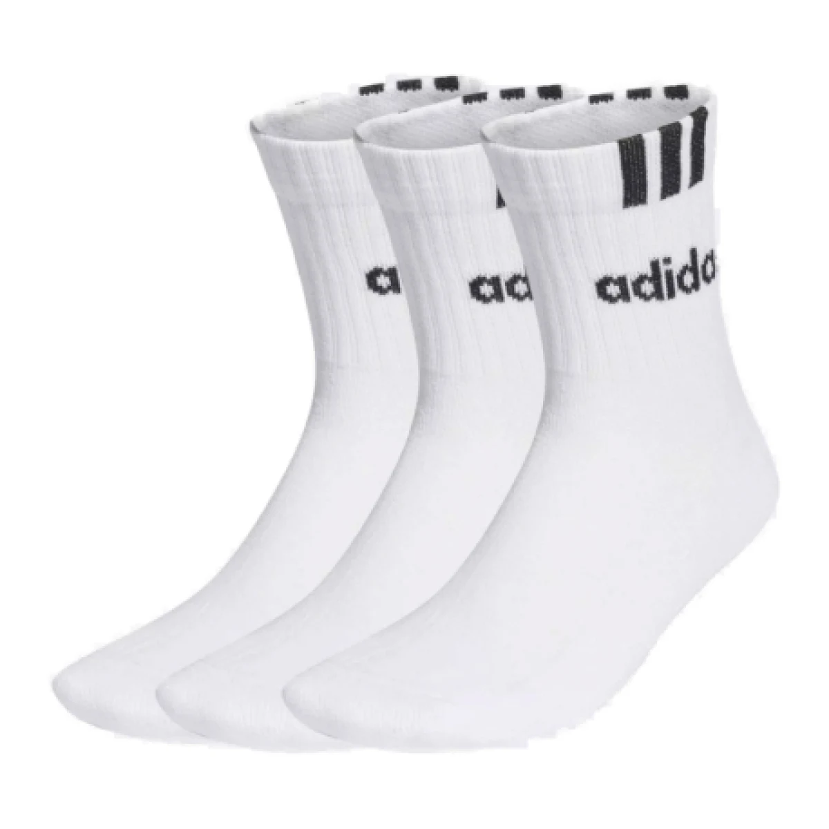 Ponožky ADIDAS CUSH HALF CRW C 3S LIN 3 PACK-WHITE WHITE WHITE · záber 1