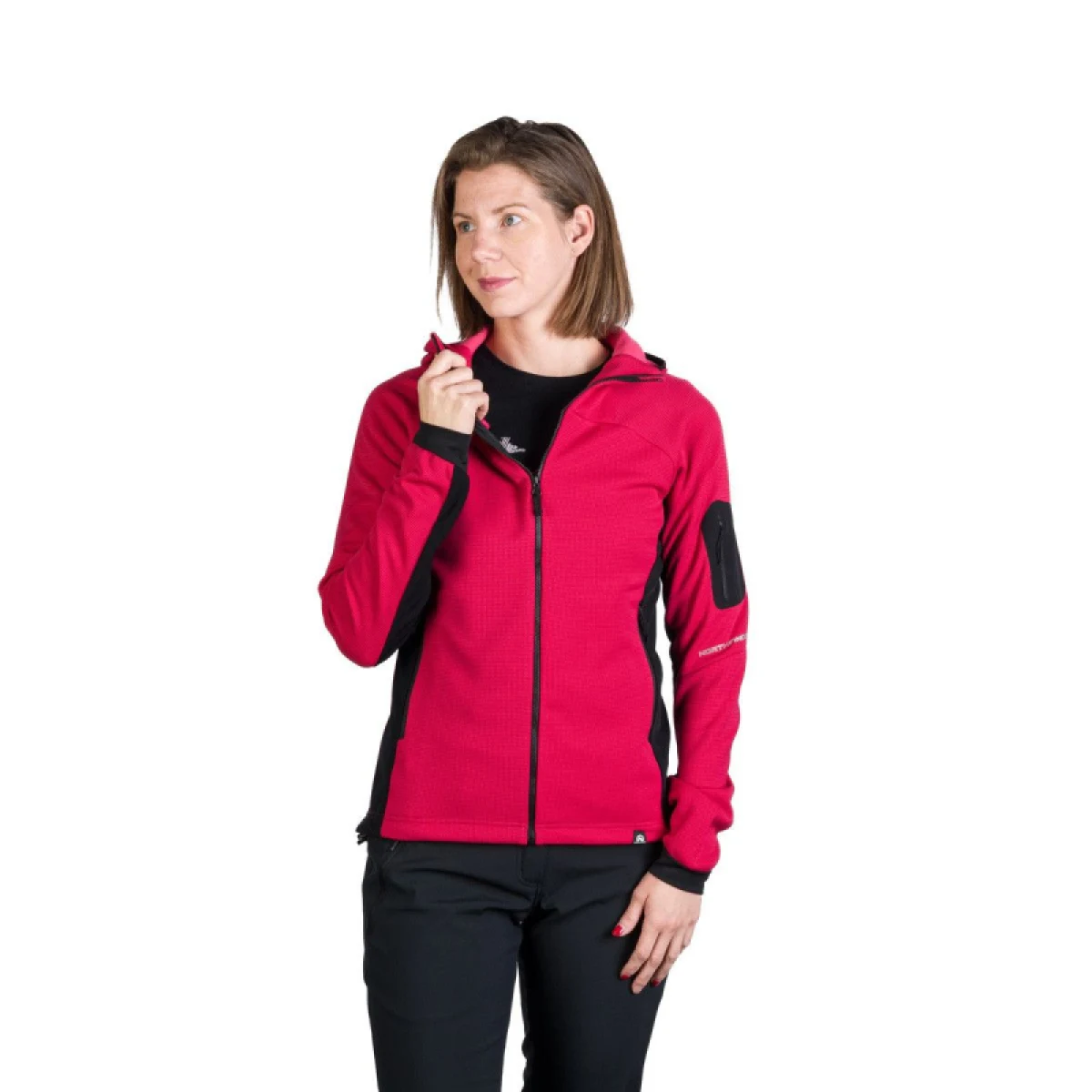 Dámska turistická mikina so zipsom NORTHFINDER DARLA-577cherryblack · záber 2
