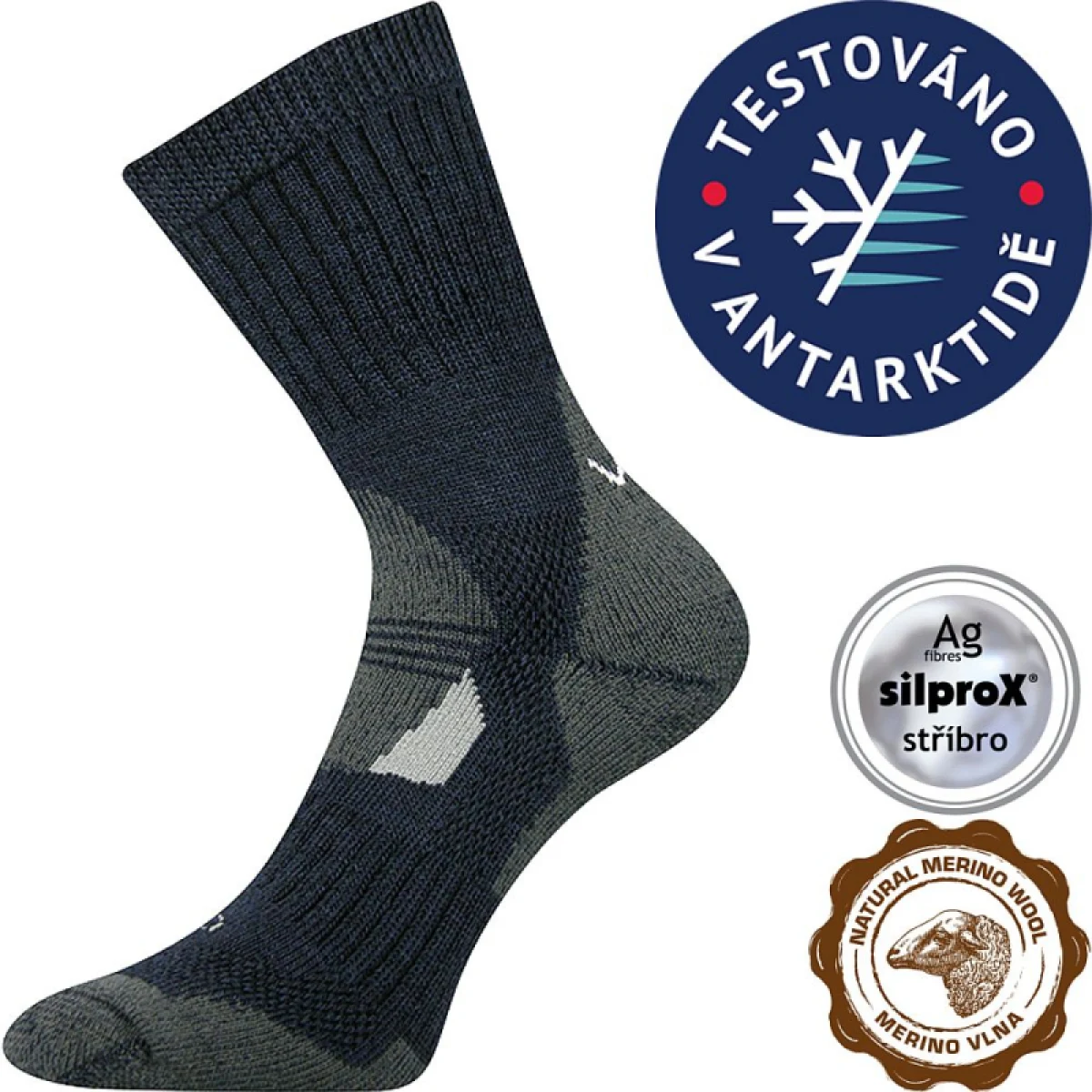 Turistické ponožky VOXX 1 PACK-MERINO Stabil CLIMAYARN-dark blue I · záber 2