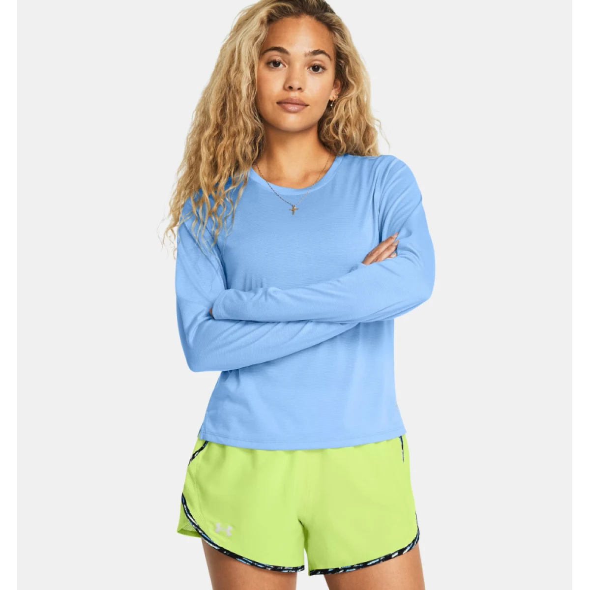Dámske tréningové tričko s dlhým rukávom UNDER ARMOUR UA Launch Longsleeve - BLU · záber 2