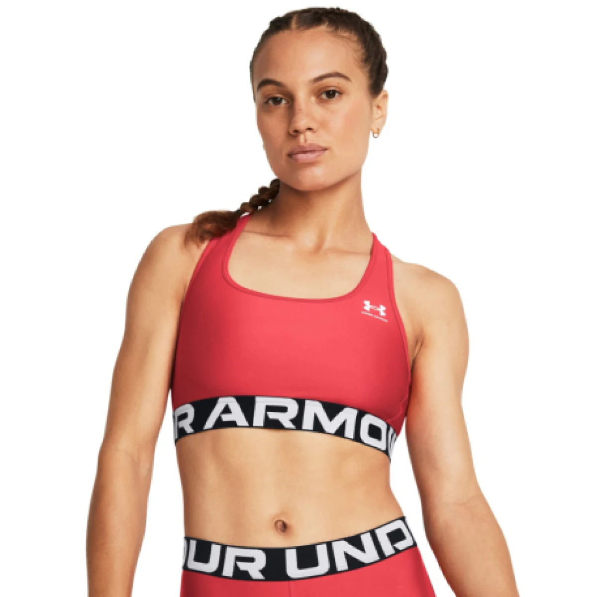 Dámska tréningová športová podprsenka UNDER ARMOUR UA HG Authentics Mid Branded-RED · záber 1